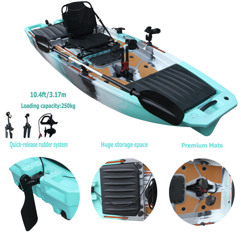 10FT Single Seat LLDPE Sit On  - огляд і ціна Fishing Kayak Pedal Drive